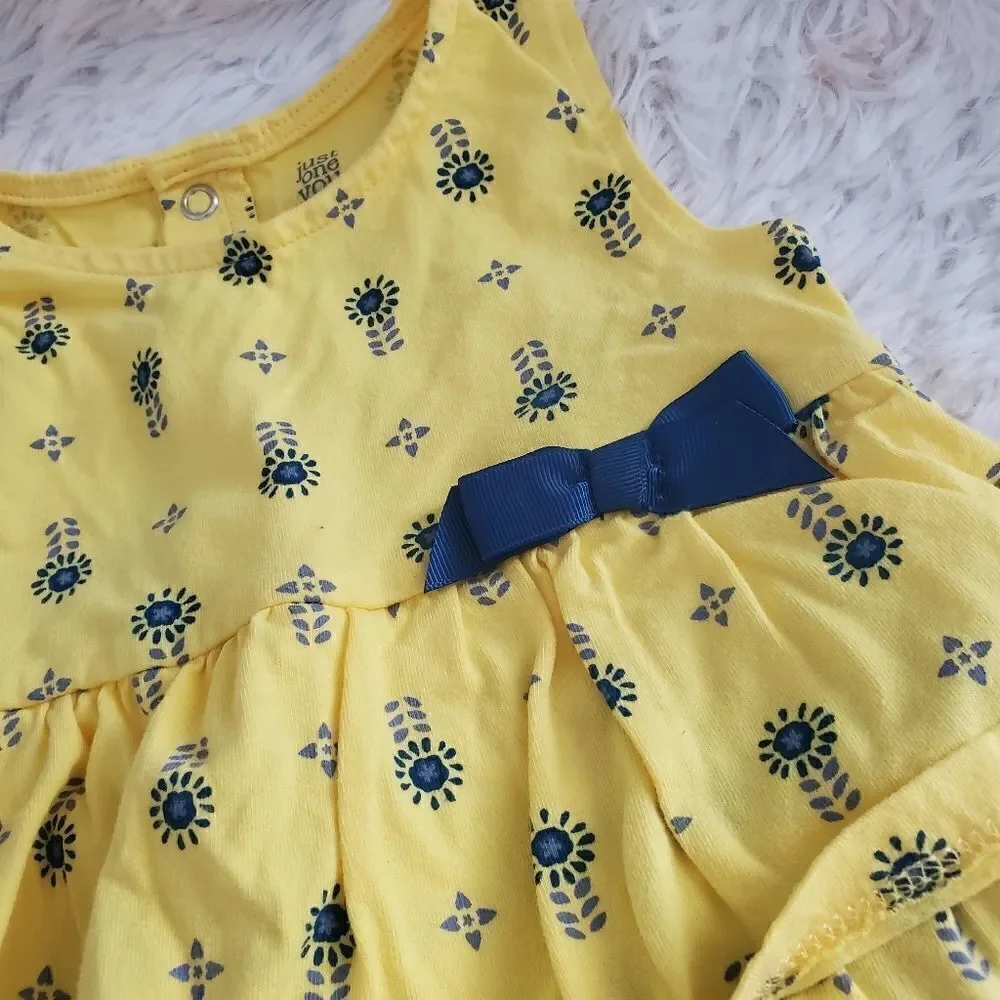 Baby Girl's Just One You Size 18 Month Yellow and Blue Flower Dress